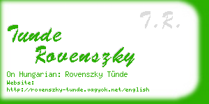 tunde rovenszky business card